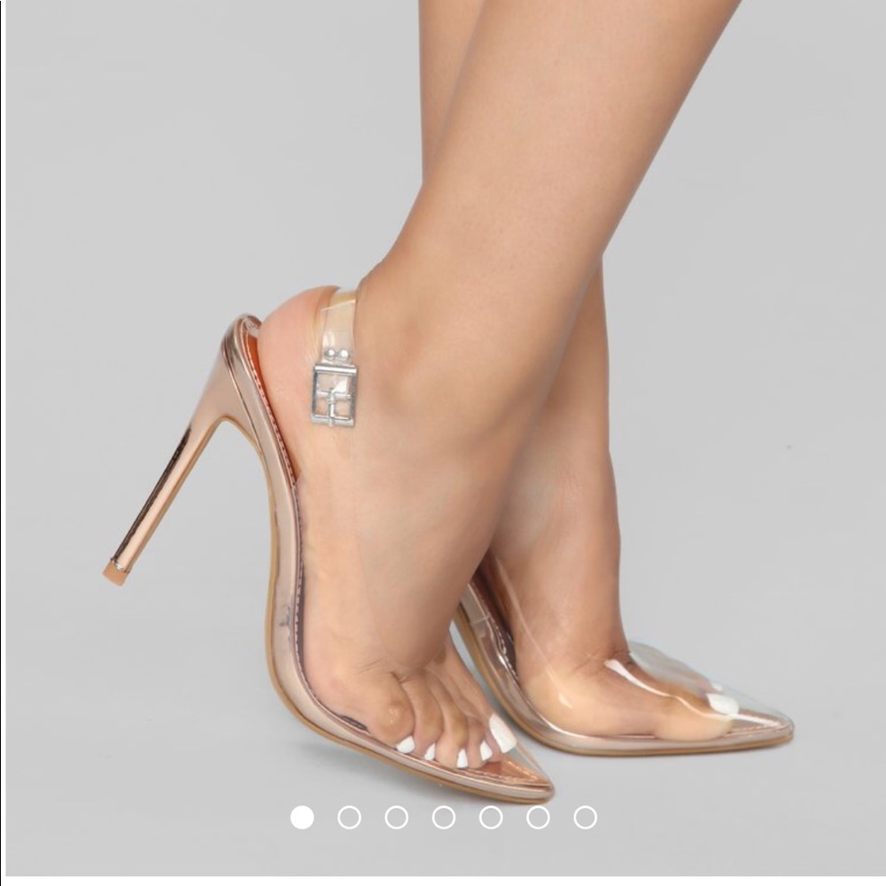 Fashion Nova She’s On Fire Clear Pumps